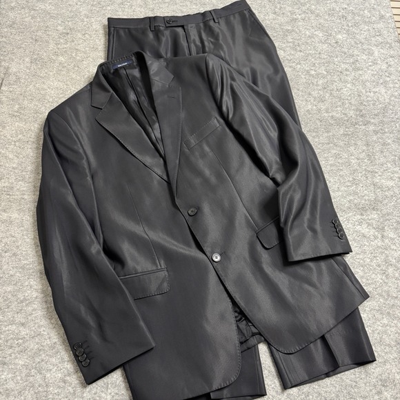 Versace Other - Versace Collection Black Suit Mens 42R 2 Piece Italy Wool Blazer Pants